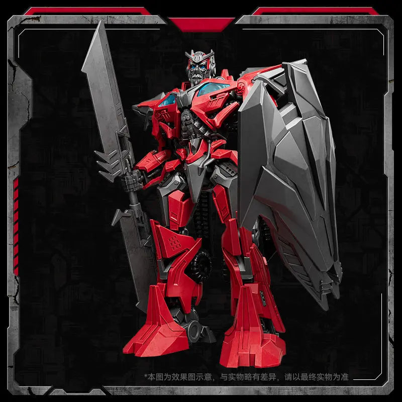 Figura Transformers Sentinel Prime Blokees Hoja Plateada — Capa Roja Fondo Oscuro