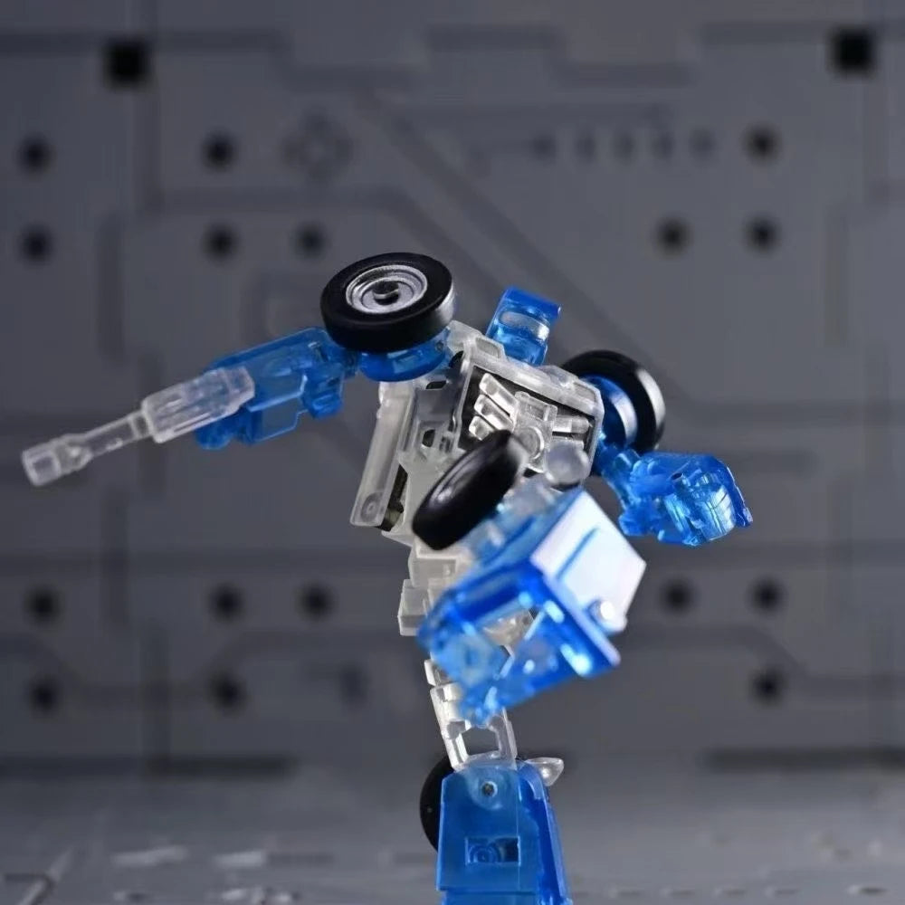 Minifigura Transformers G1 Azul Translúcido — Estatua Cromada Edición Limitada