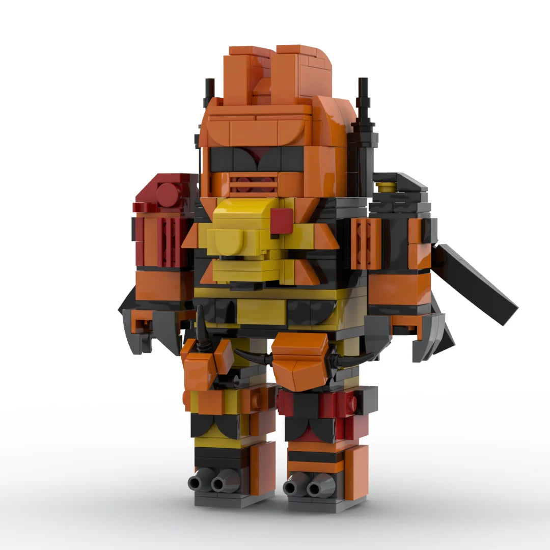 Figura Transformers Predaking — Robot blindado naranja y marrón con rifle pesado