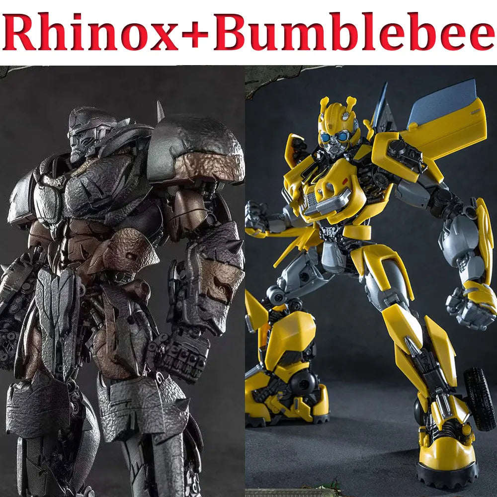 Dúo Figuras Transformers Rhinox & Bumblebee — Alianza Salvaje AMK Coleccionista