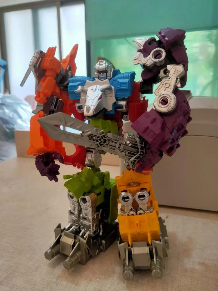 Figura Transformers Dinoking Foto Real — Colores Rojo y Morado Sin Caja