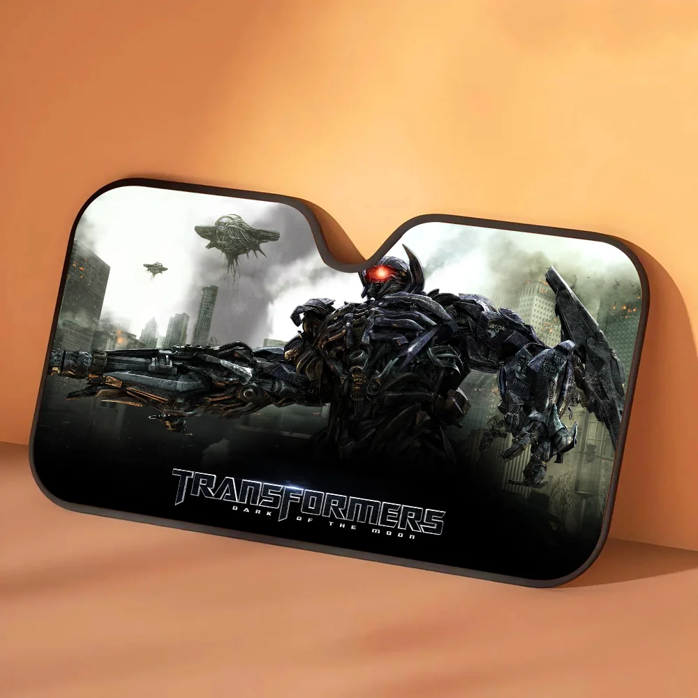Parasol Transformers Logo Combat Silhouettes — Protección Solar Coche Edición Gris
