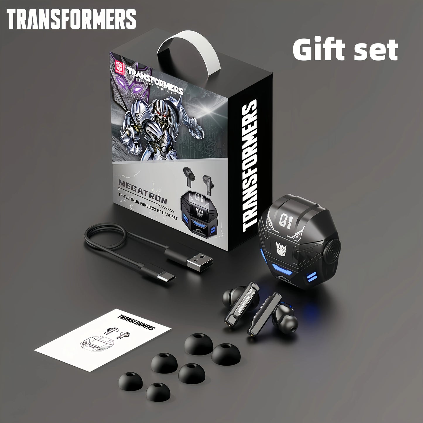 Auriculares Transformers - Tamaño del estuche