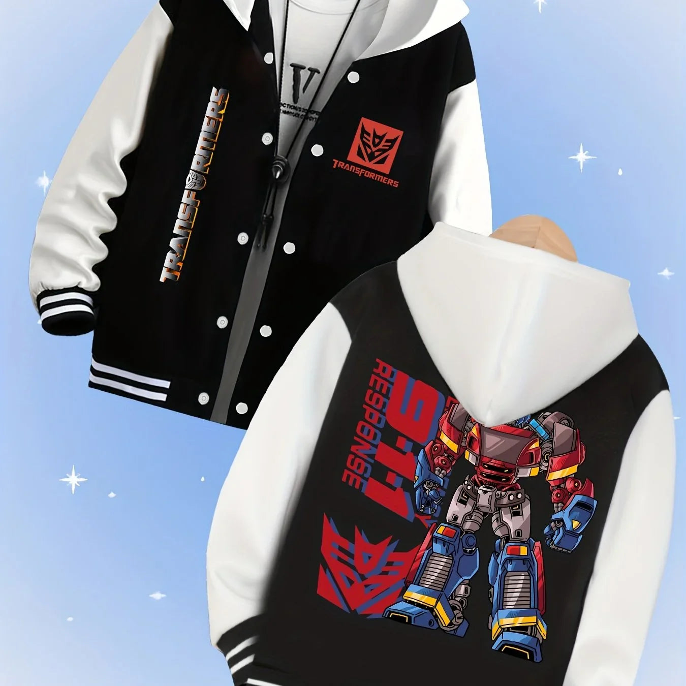 Chaqueta de Transformers con nuevo diseño - Blanco y negro