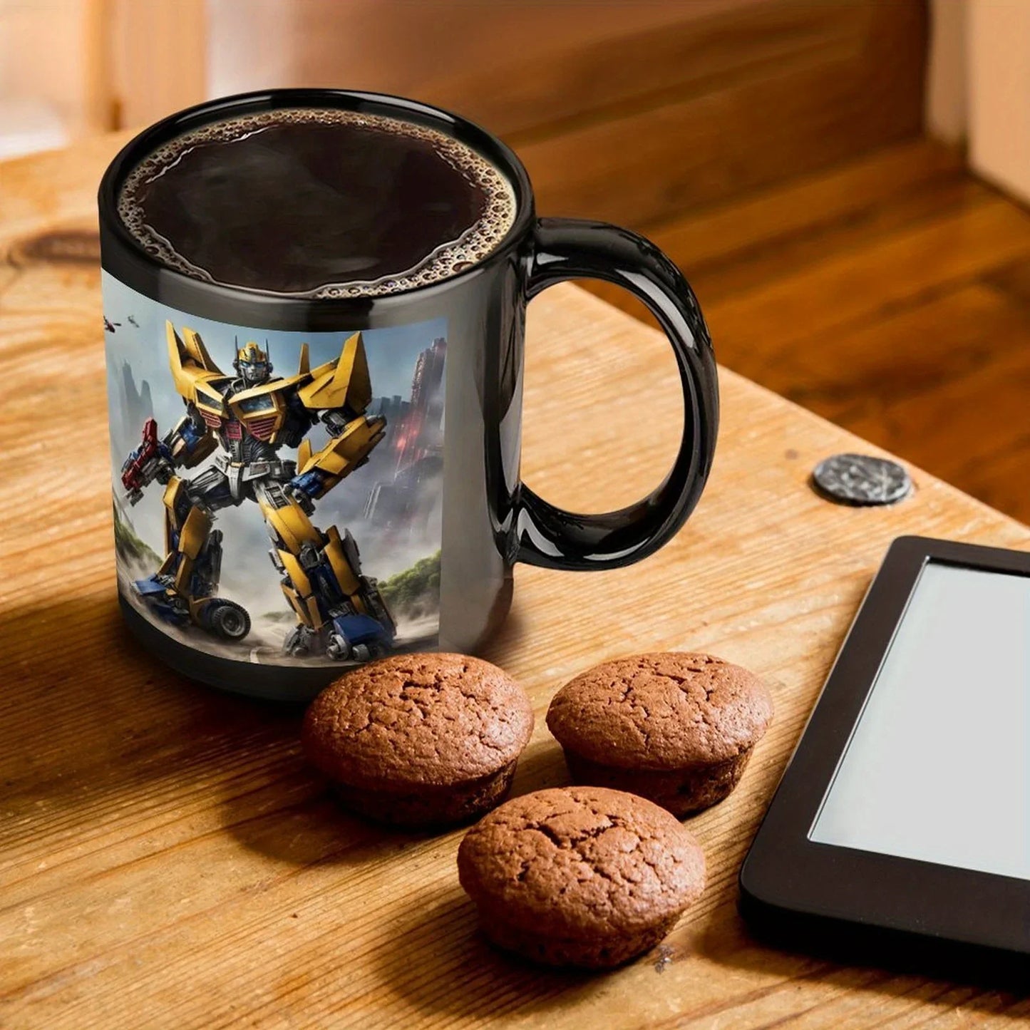 Taza/vaso de Transformers - Bumblebee en la ciudad