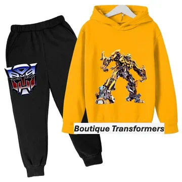 Ensemble enfant noir et jaune avec sweat à capuche Bumblebee imprimé et pantalon logo Autobots – Transformers.
