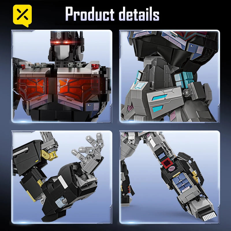 Ladrillos Transformers Nemesis Knight — Construcción Optimus Prime Oscuro 1886 Piezas