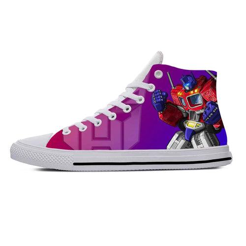 Zapatillas altas Transformers blancas y moradas