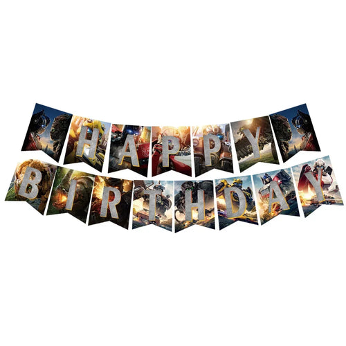 Banner de cumpleaños clásico de Transformers