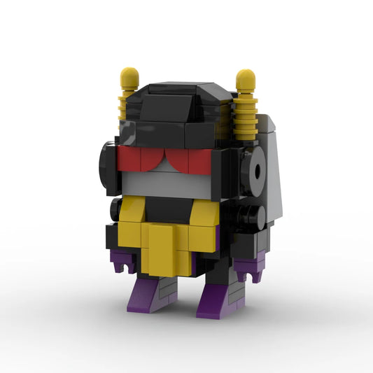 Figura Transformers Kickback 2.0 — Saltamontes Ladrillo Morado y Amarillo