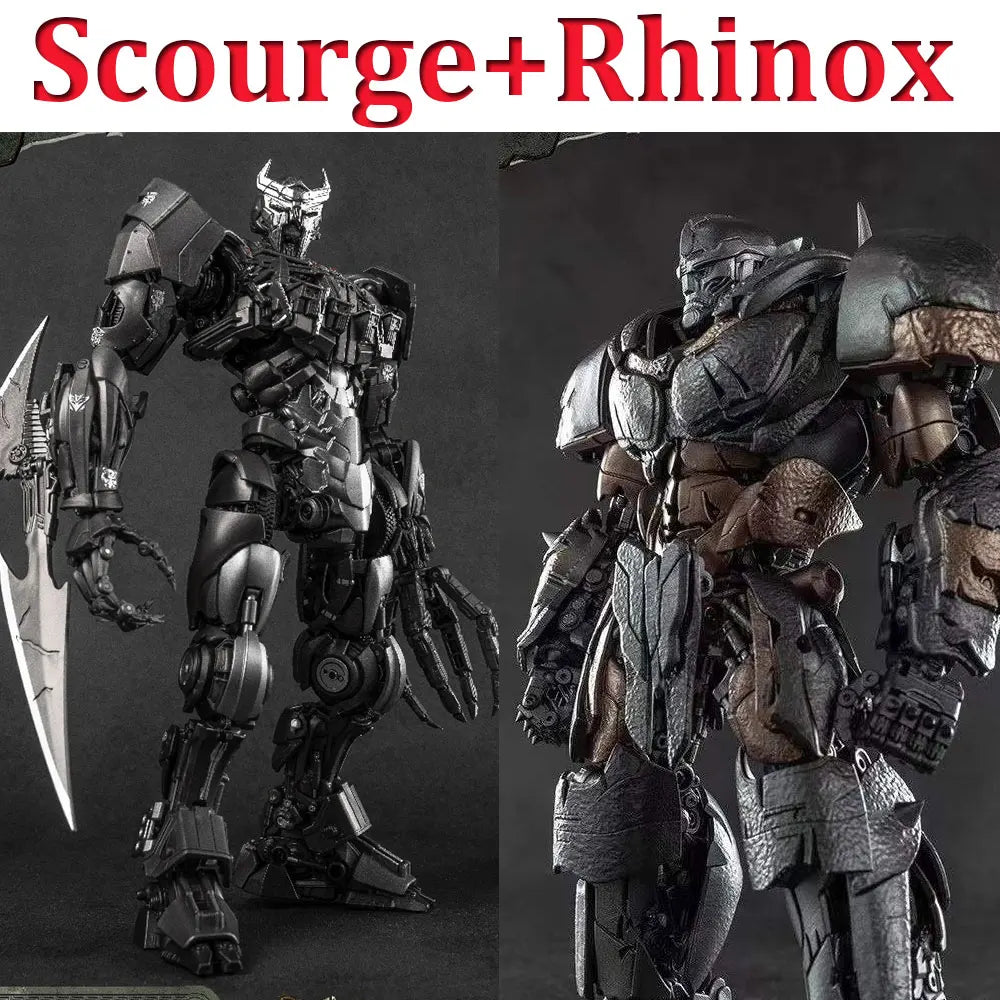 Duo de figuras Transformers Scourge y Rhinox — Duelo Predador AMK