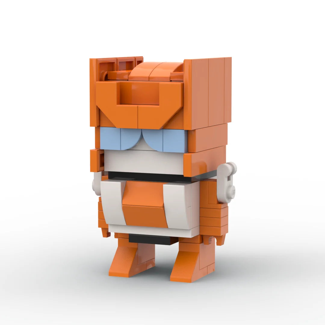 Figura Transformers Afterburner Chibi — Jet Predador Naranja Ladrillo y Blanco