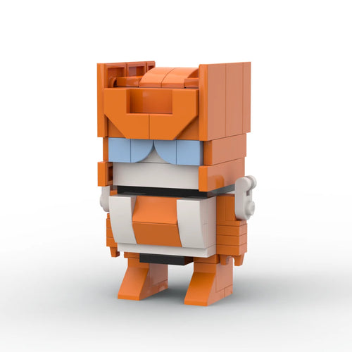 Figura Transformers Afterburner Chibi — Jet Predador Naranja Ladrillo y Blanco