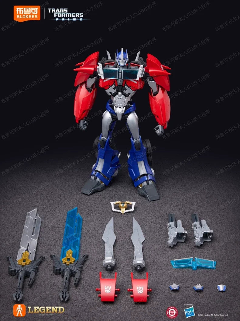 Figura Transformers Optimus Prime TFP Blokees — Modelo de ensamblaje Prime Azul