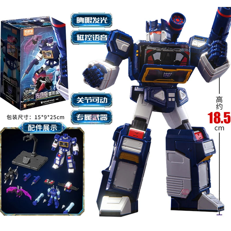 Figura Transformers Soundwave 18cm — Leyenda Sónica Luces y Sonidos Blokees