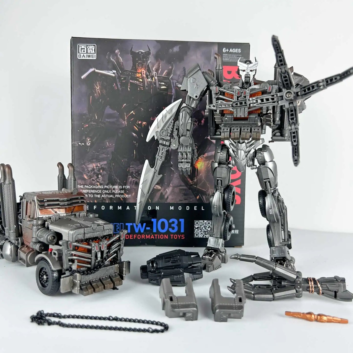 Figura Transformers Scourge Modo Bestia TW1031 — Cromo Cuadrúpedo Accesorios Completos