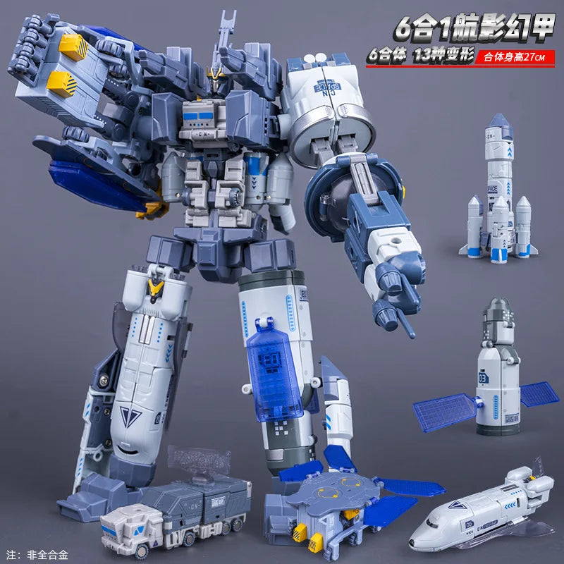 Estuche Transformers Aeroespacial — Robot Combinado Seis en Uno de Trece Piezas