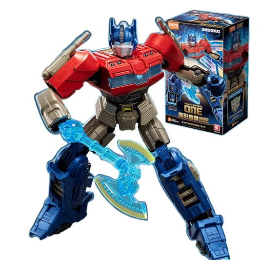 Figura Transformers Optimus Prime Origen ONE Blitzwing - Ladrillo Rojo y Azul Joven Comandante