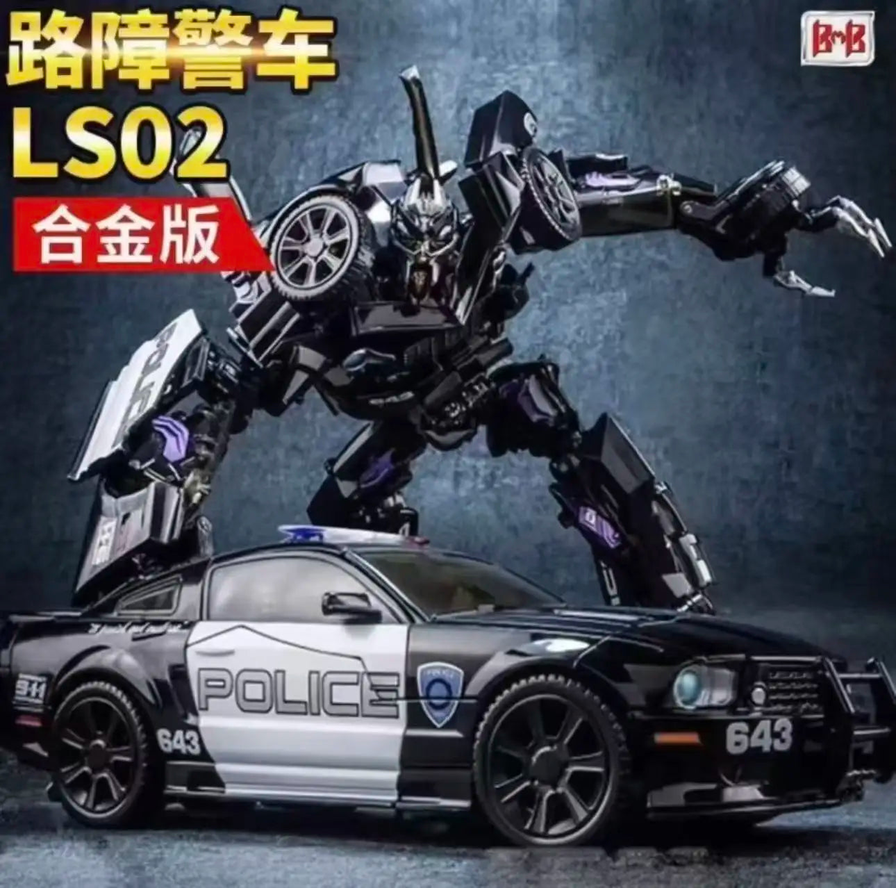 Figura Transformers Barricade LS02 — Coche de Policía Negro Modo Combate
