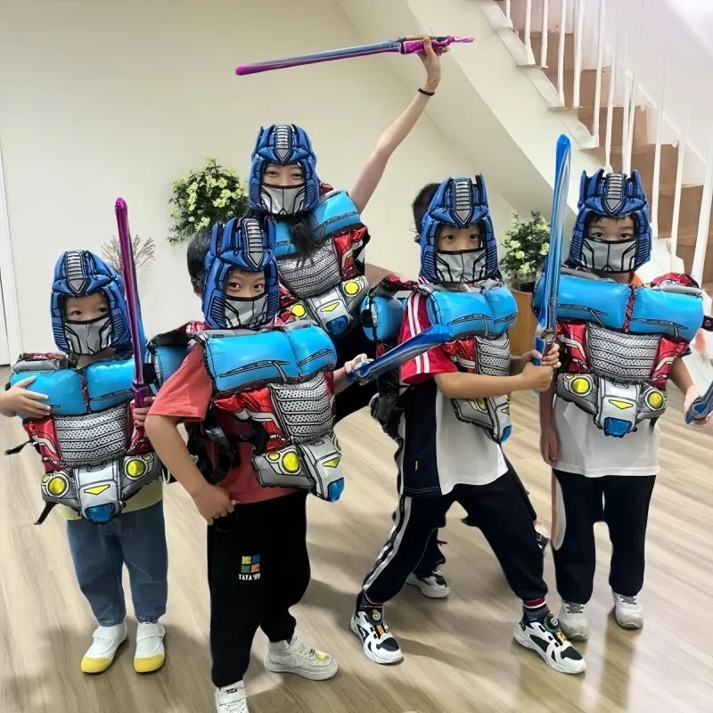 Disfraz Hinchable Transformers para Niños — Armadura con Máscara y Espada