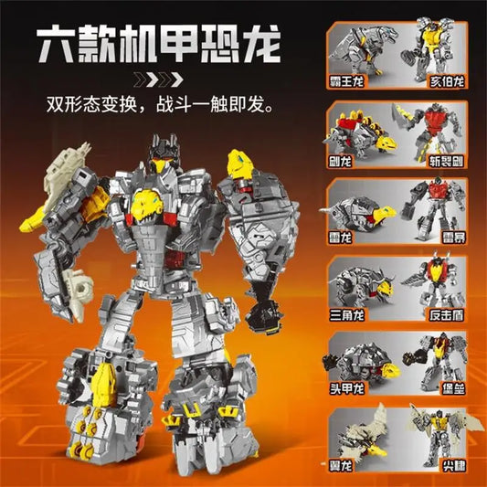Figura Transformers Dinoking Seis Dinosaurios — Set Combinador Gris Sin Caja