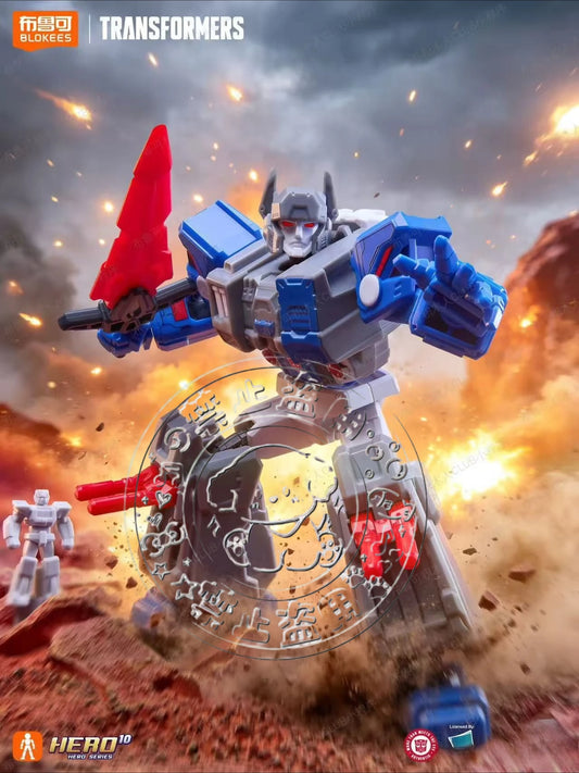 Figura Transformers Robot Gris Azul Hoja Escarlata — Decepticon Blokees Armado