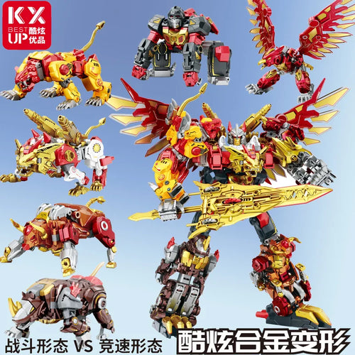 Figura Transformers Dinoking Phénix KX Oro — Doble Modo Combate y Velocidad Sin Caja