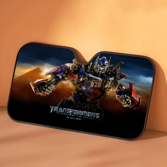 Parasol para coche Transformers Optimus Prime Tormenta de Arena — Protección solar automática Desierto Dorado