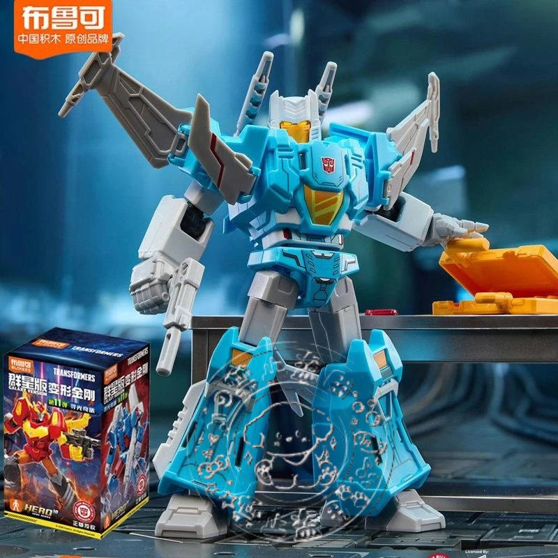 Figura Transformers Robot Turquesa Alado — Blokees Guerrero Volador Ensamblable