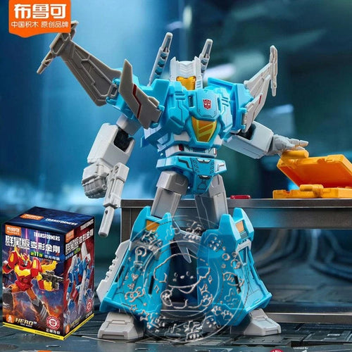 Figura Transformers Robot Turquesa Alado — Blokees Guerrero Volador Ensamblable