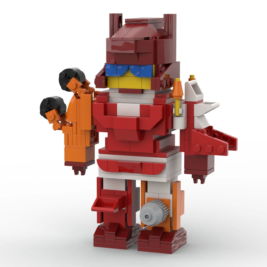 Figura Transformers Computron — Combinador Gigante Ladrillo Rojo y Naranja