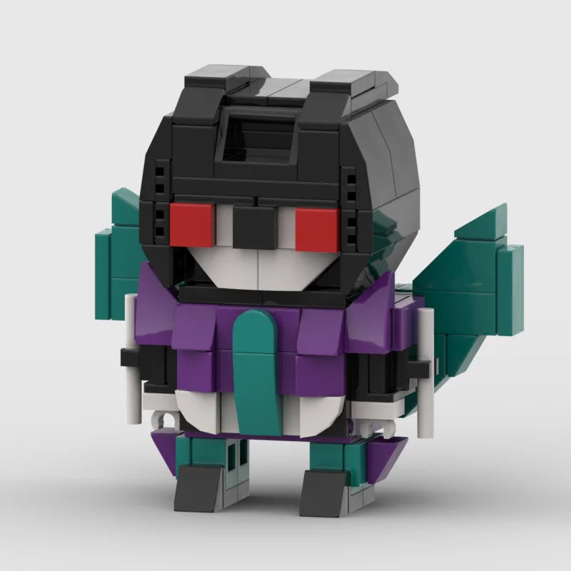 Figura Transformers Slipstream Versión IDW Chibi — Ladrillo Violeta y Turquesa Alada