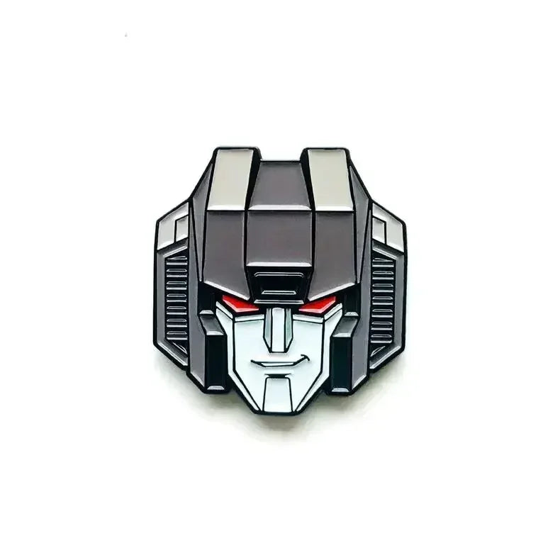 Insignia Transformers Decepticon Plateada — Broche con Cabeza Detallada para Mochila