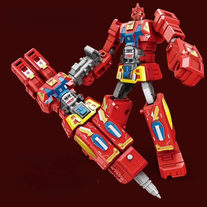 Juguete transformable 2 en 1 - Bolígrafo rojo y amarillo