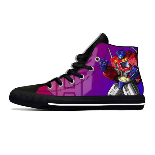 Zapatillas altas Transformers negras y moradas