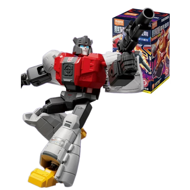 Figura Transformers Robot Rojo y Gris con Rifle Integrado — Guerrero Blokees Galaxy Versión 8