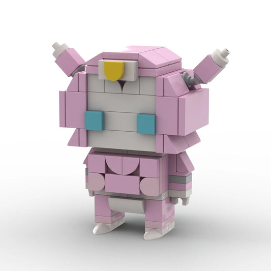 Figura Transformers Elita Chibi Orejas Redondas — Rosa Ladrillo Claro Miniatura