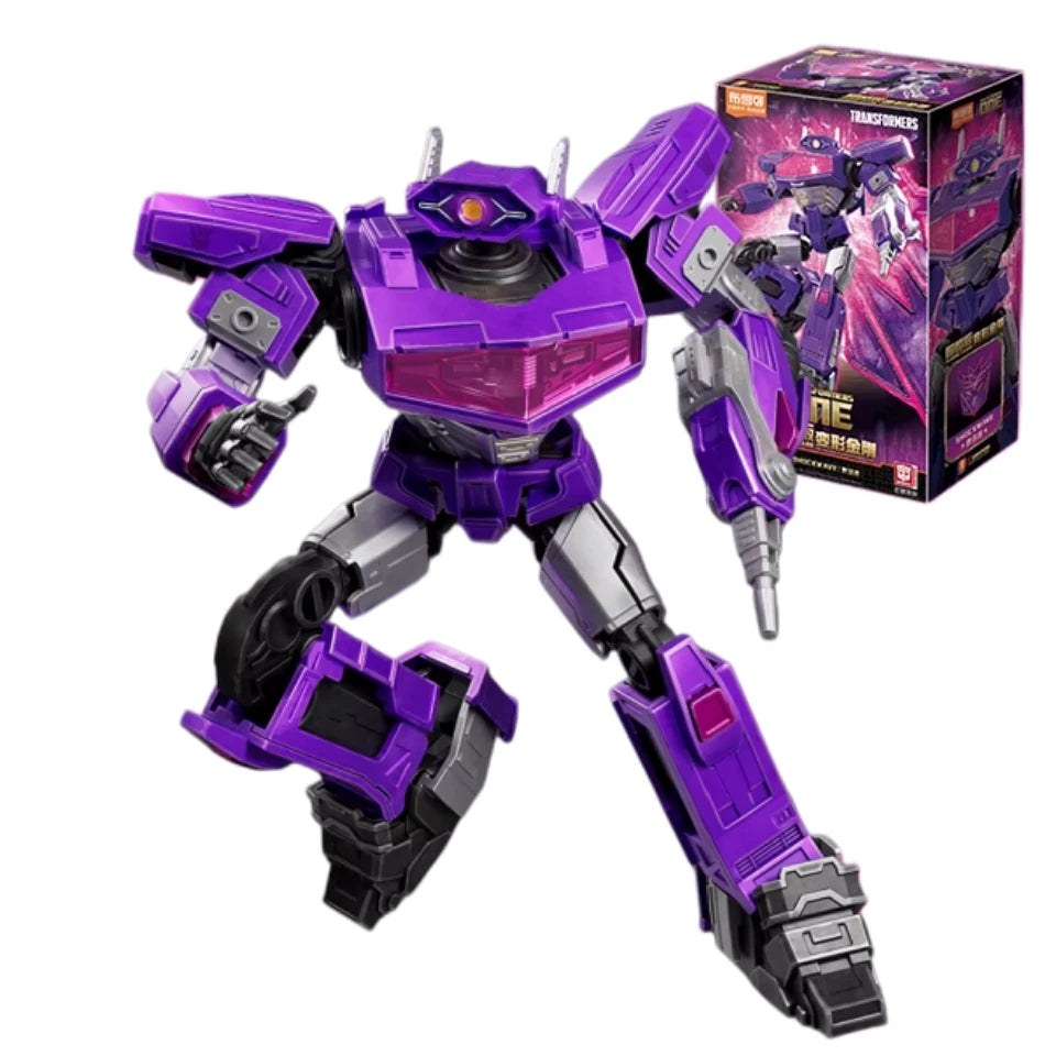 Figura Transformers Shockwave Blitzwing Origen ONE — Ladrillo Morado Robot Completo Articulado