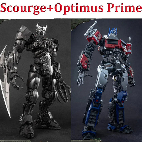 Dúo de figuras de Transformers Scourge y Optimus Prime — Rivalidad AMK Yolopark