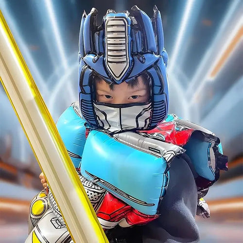 Disfraz Hinchable Transformers para Niños — Armadura con Máscara y Espada