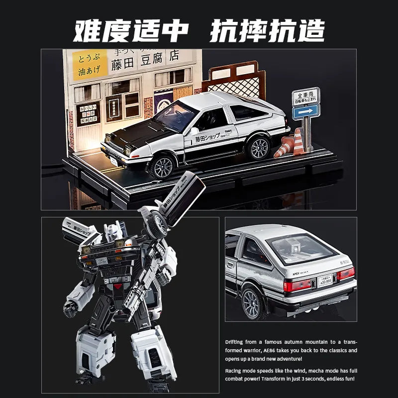 Figura Transformers AE86 Initial D — Robot Tofu Shop Edición Deformed