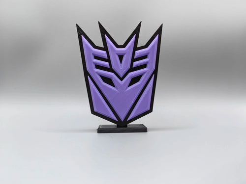 Placa Transformers Decepticon Morado — Decoración Oficina Silueta Emblema