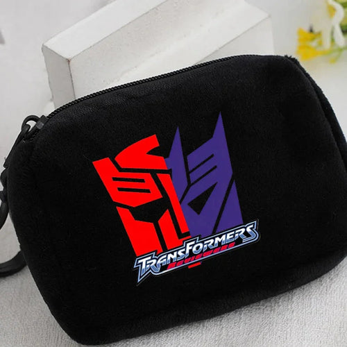 Petite trousse noire en tissu avec logo rouge et violet Transformers, style moderne – Transformers.