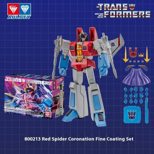 Figura Transformers Starscream AULDEY Coronation — Edición Araña Roja Acabado Cromado