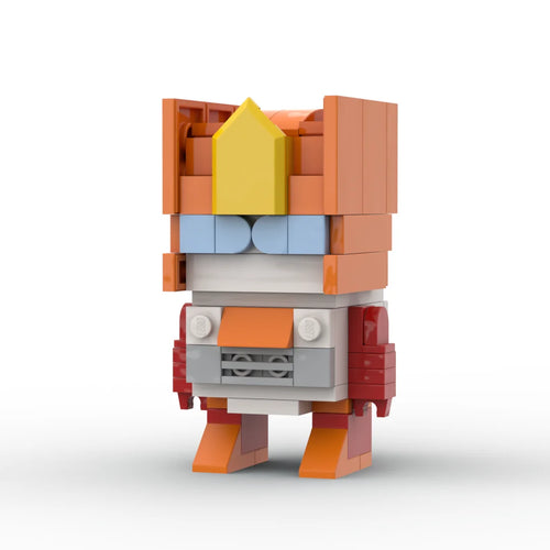Figura Transformers Nosecone Chibi — Ladrillo naranja y oro Taladro Technobot