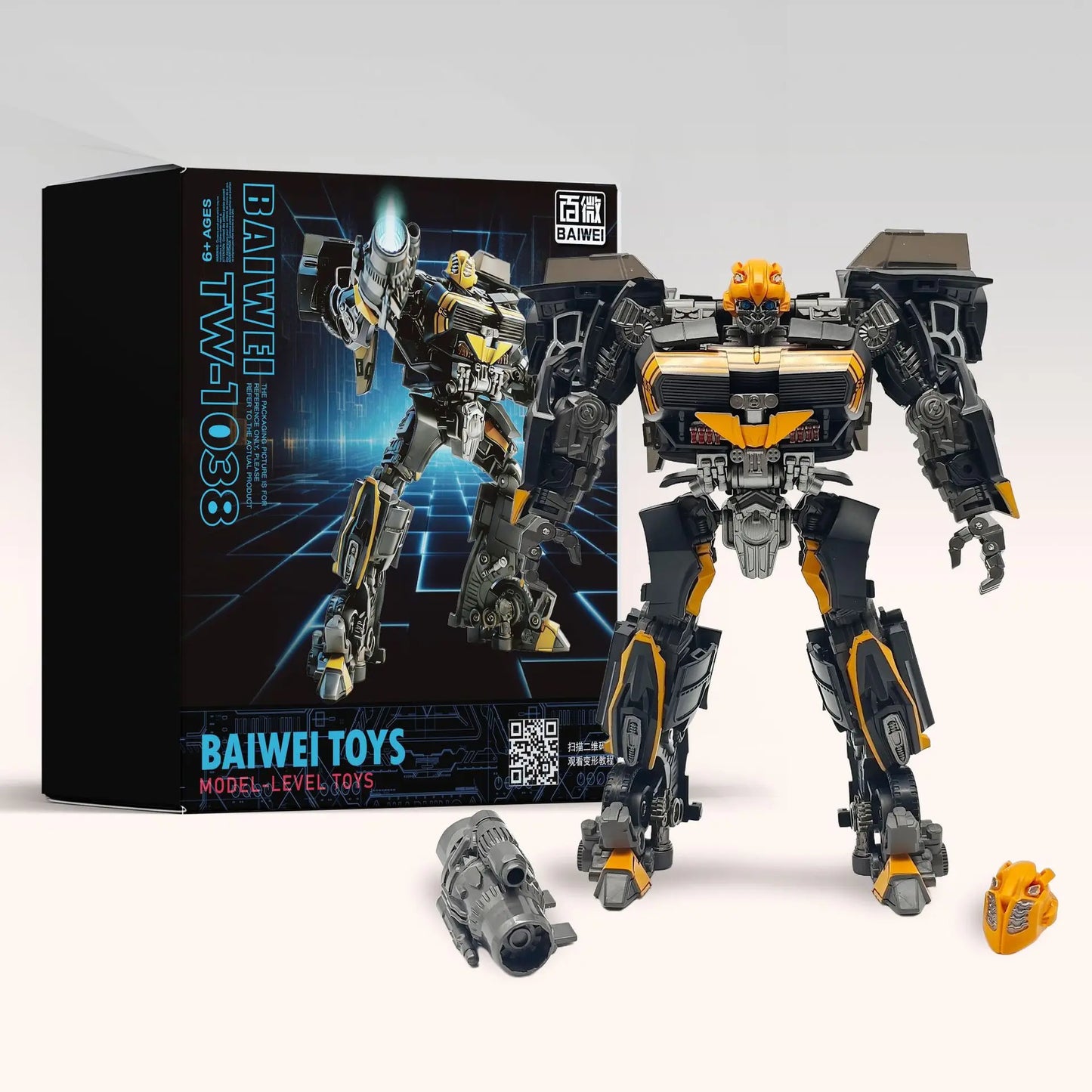 Figura Transformers Bumblebee Black Bee TW1038 — Edición Guerrero Negro y Naranja