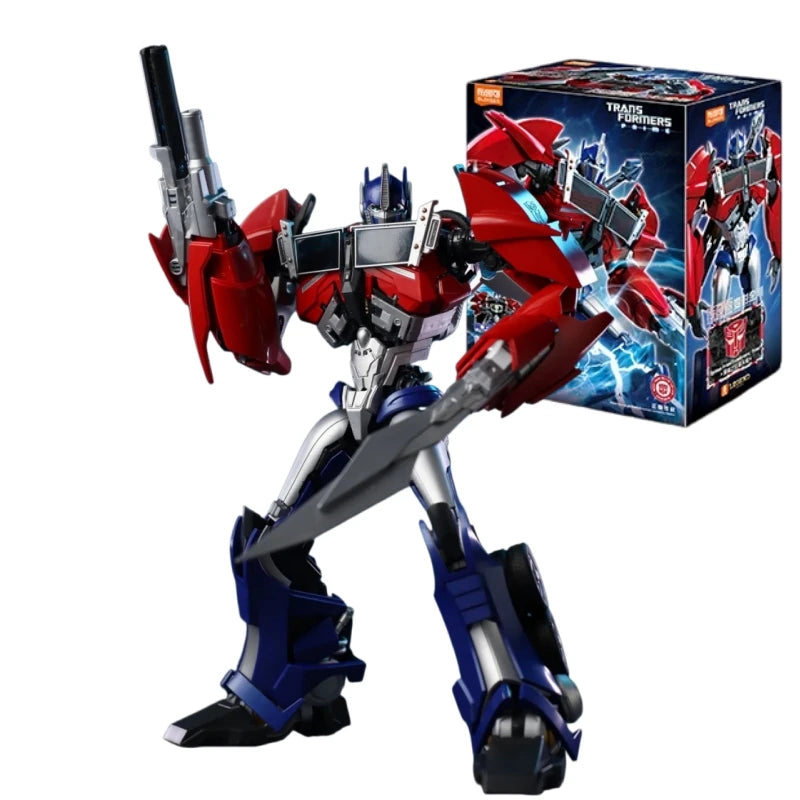 Figura Transformers Optimus Prime Blitzwing Prime Edición — Ladrillo Azul Rey Llama Roja