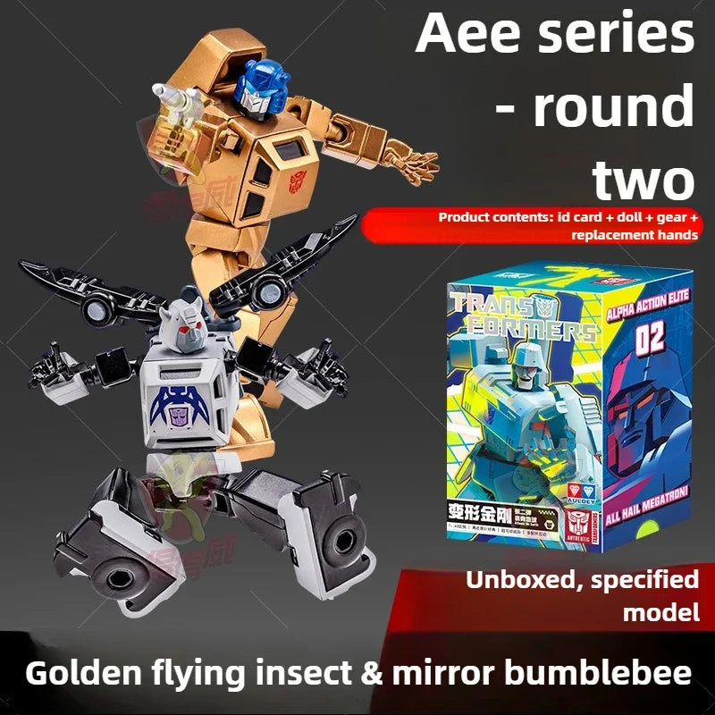 Dúo de figuras Transformers Insecticon Dorado y Bumblebee Cromado — Edición especial AAE