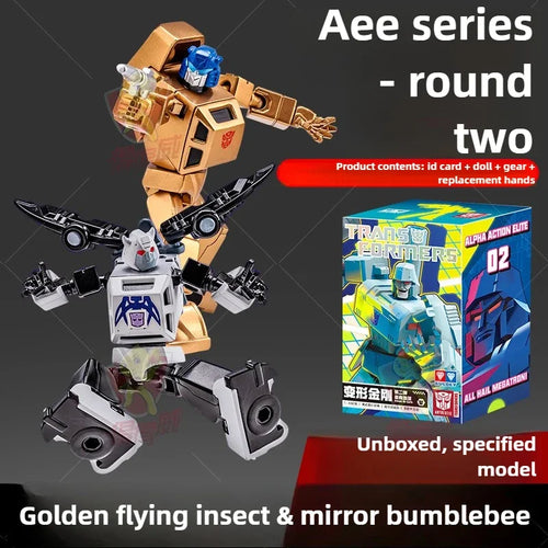 Dúo de figuras Transformers Insecticon Dorado y Bumblebee Cromado — Edición especial AAE
