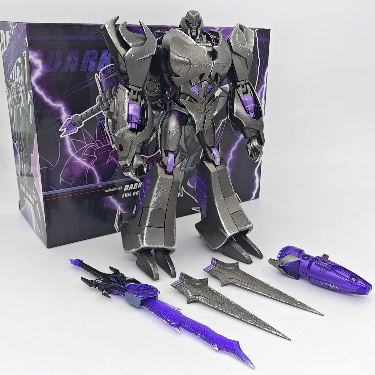 Figura Transformers Megatron Dark Master APC — Versión Prime Dañada en Batalla